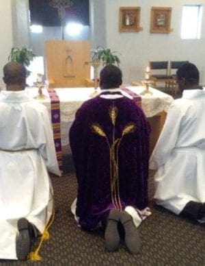 Fr. Mark with Acolytes for Liturgies
