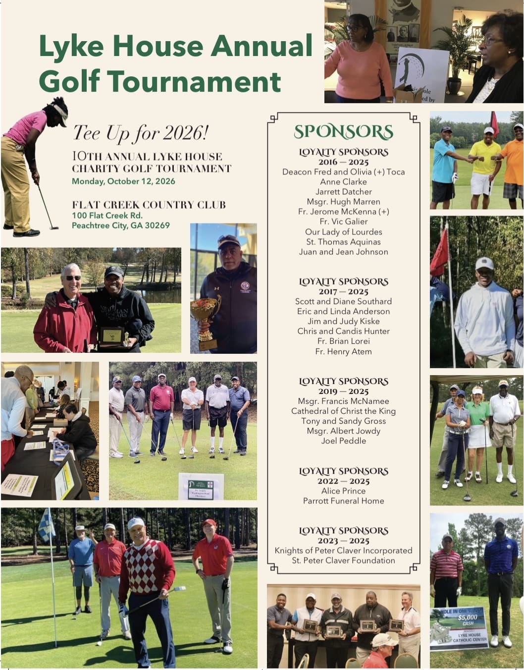2026 Golf Tournament Flyer with Sponsors.